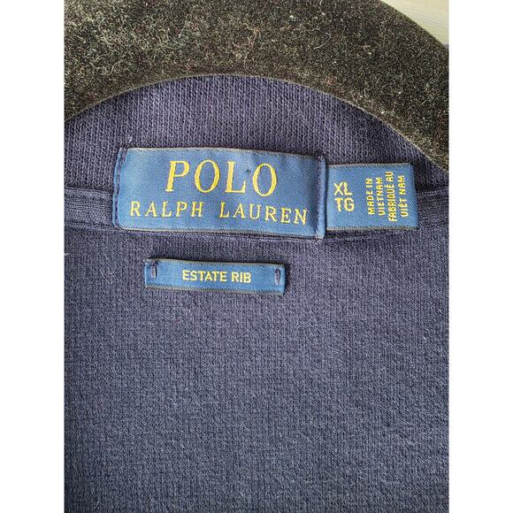 Polo Ralph Lauren Estate Rib Quarter Zip Red Logo Pullover Men Size XL - Picture 4 of 5